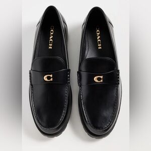 Coach Jolene Black Leather Loafers